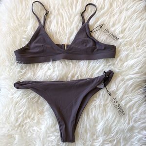 NWT PO Swim by Ava Frati Plum Purple Bikini Set